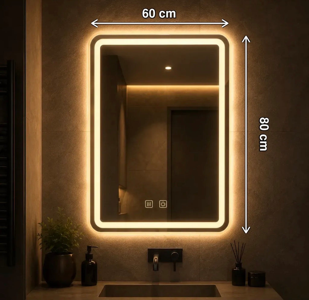 Espejo Led 50x70cm Sistema Desempañador Tres Tonos de Luz