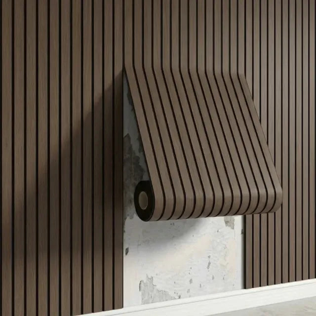 Panel Decorativo Adhesivo Símil Ripado Wpc 3x0,55 Metros