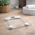 Báscula de baño digital de alta precisión para fitness, con capacidad para hasta 180 kg, con pantalla LCD