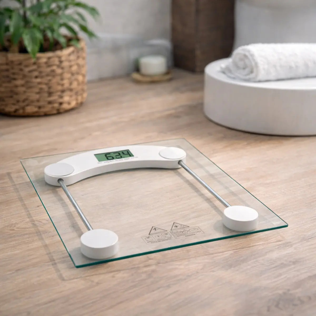 Báscula de baño digital de alta precisión para fitness, con capacidad para hasta 180 kg, con pantalla LCD