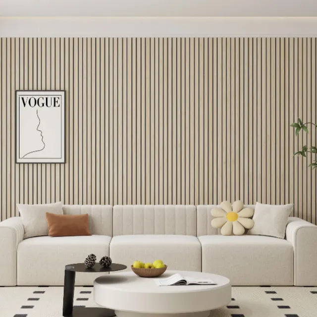 Panel Decorativo Adhesivo Símil Ripado Wpc 3x0,55 Metros