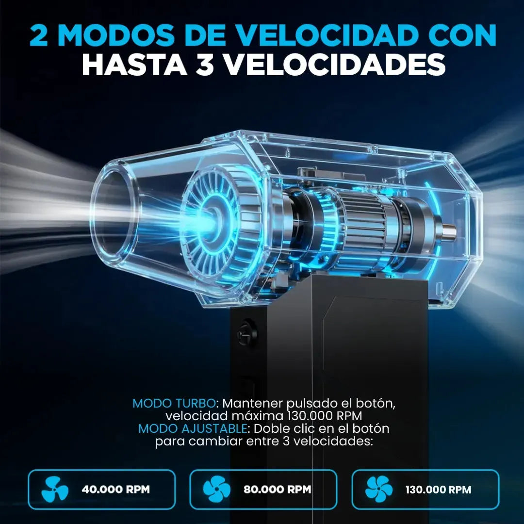 Mini Turbina Sopladora Y Aspiradora Turbo Aire Comprimido Limpieza Pc Autos